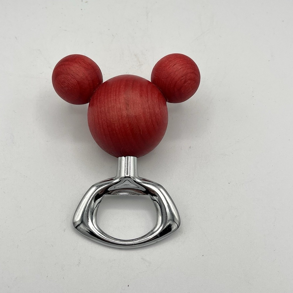 Vintage Mickey Mouse Disney F.A.L. Bottle Opener Wood Ears Red